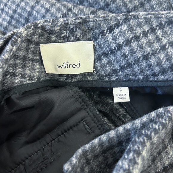 Aritzia Wilfred Gray Plaid Wool Cashmere Tie Front High Waisted Pants Size 6 - Picture 5 of 5